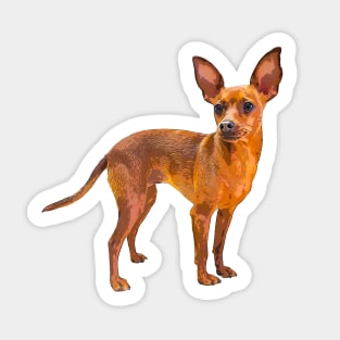 Miniature Pinscher Red Cute Puppy Dog Sticker